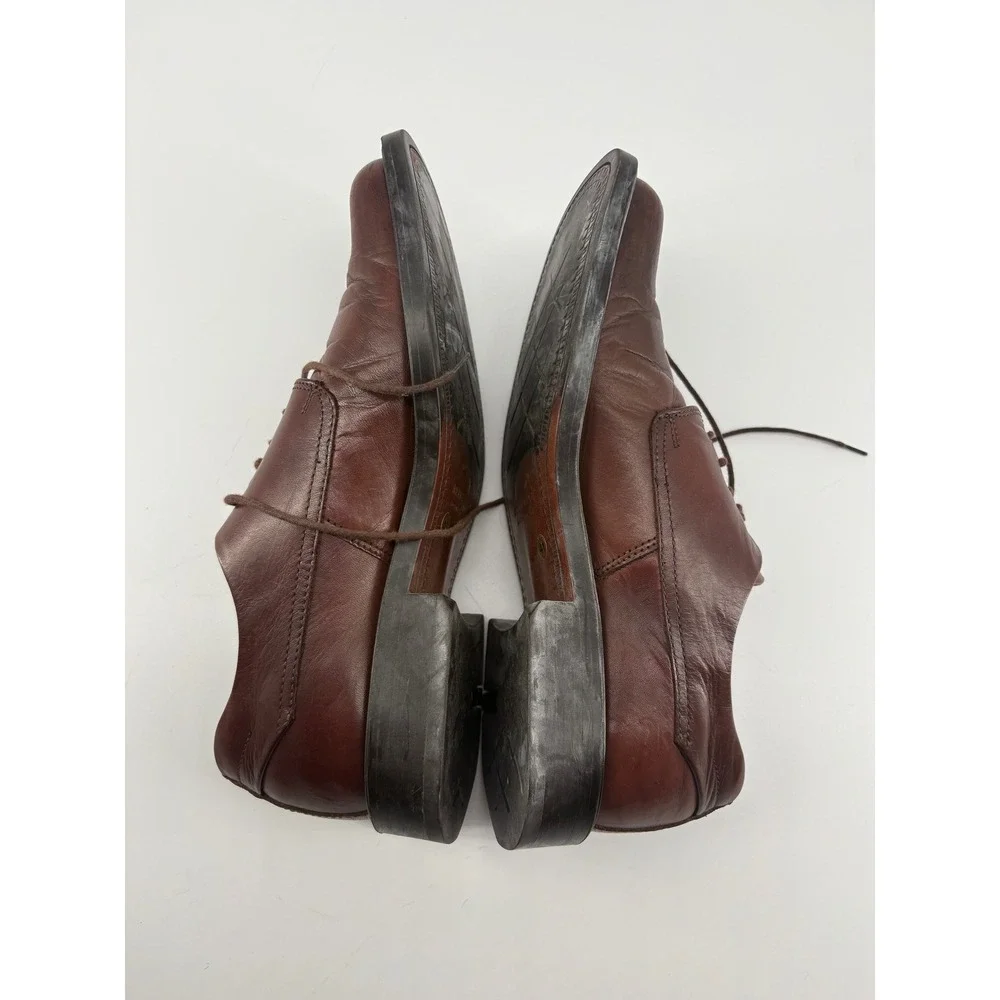 Vintage Kenneth Cole NY Republican Derby Shoes Brown Leather Y2K Italy 41 8